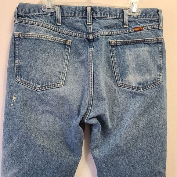 Vintage Rustler Jeans Straight Leg Men's Size 38x29 Blue Denim - Picture 5 of 8